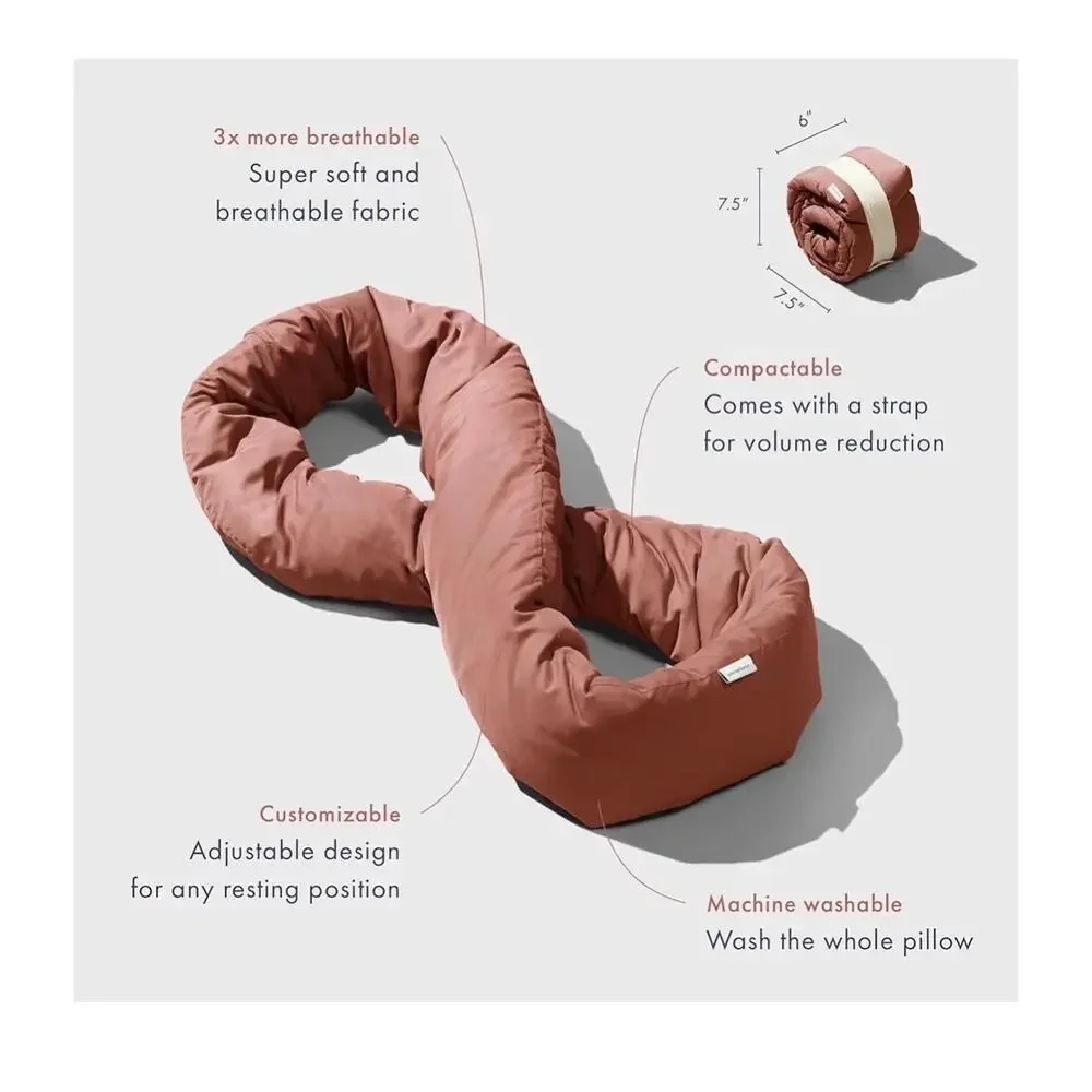 New Huzi Infinity Pillow Home Travel Soft Neck Scarf Support Sleep (Terracotta)